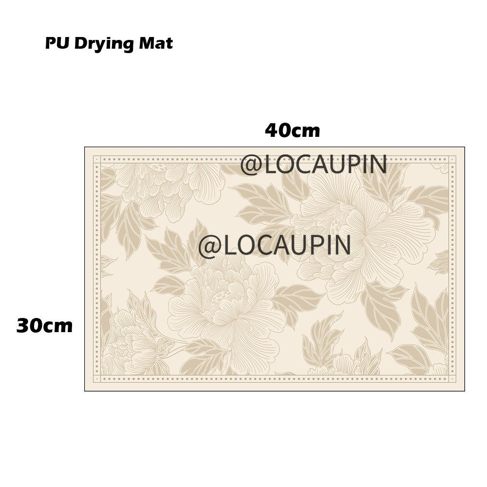 Locaupin PU Leather Dish Drying Mat l Non-Slip l Anti-slip surface l Fast Absorption l Easy to Clean