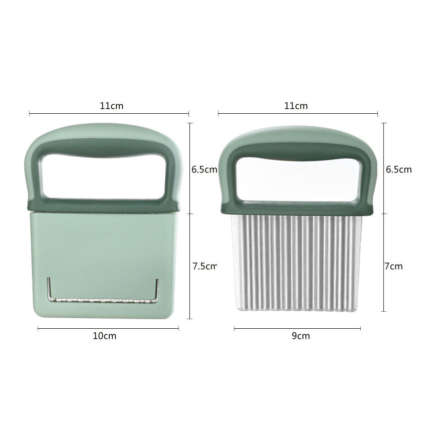 Locaupin Crinkle Cutter for Potatoes Stainless Steel Crinkle Cutter for Veggies Crinkle Fry Cutter Waffle fry cutter