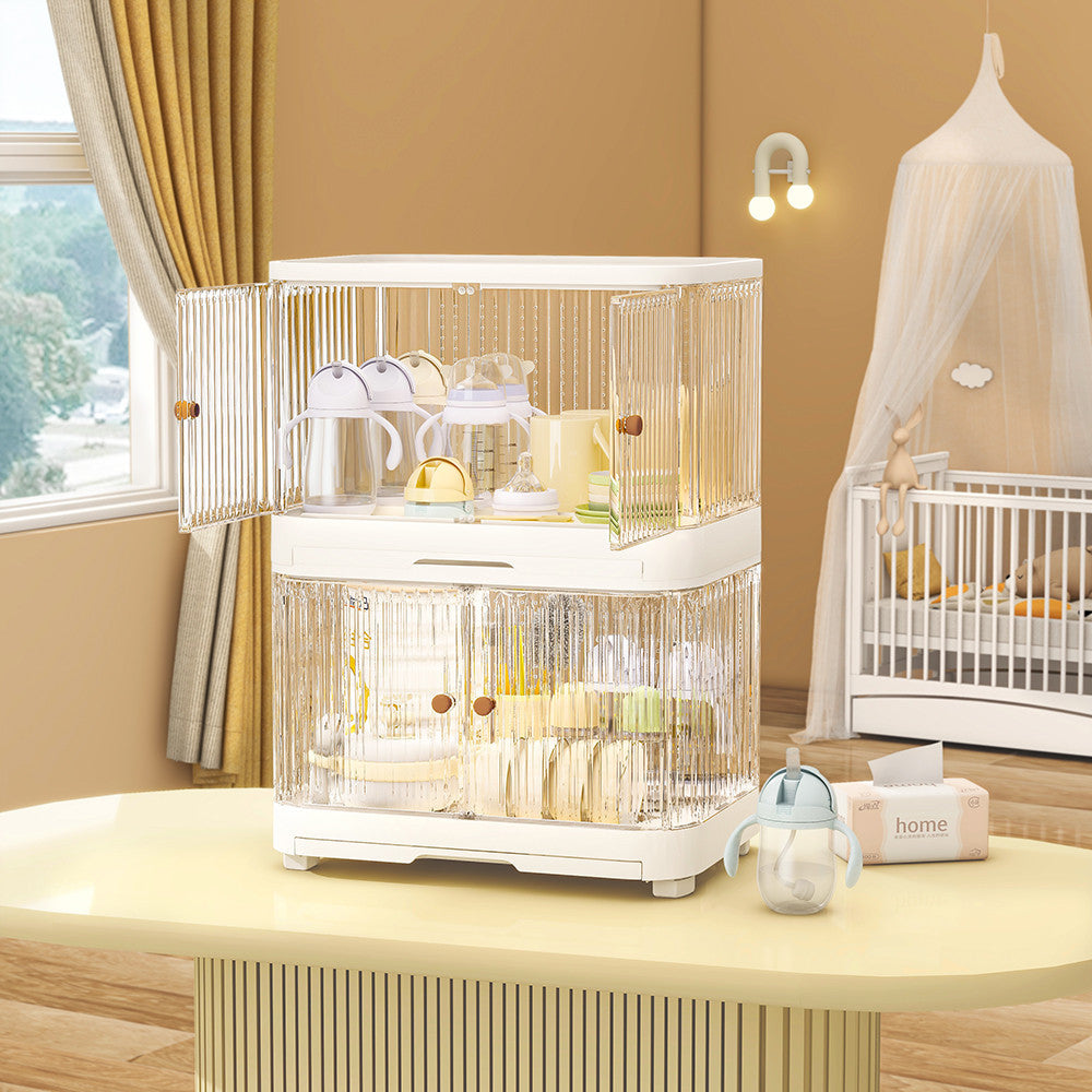 Locaupin Modular Plastic Dish Rack| Storage for Dishes, Cups & Baby Bottles, utensils|With Drain Tray & Rear Ventilation