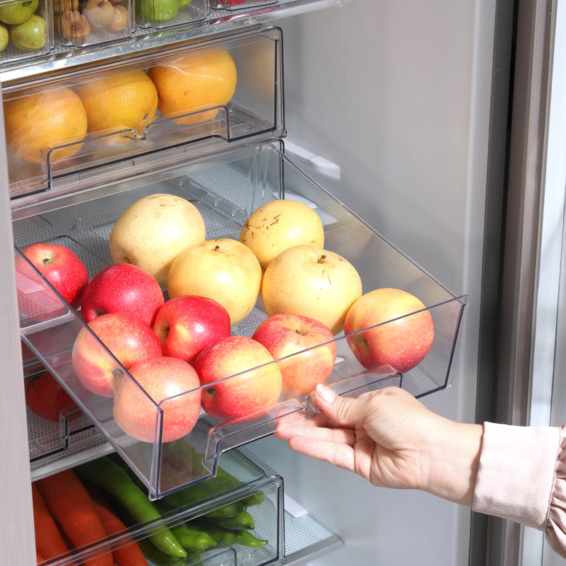 Locaupin Drawer Stackable Pantry Cabinet Refrigerator Freezer Food Container Fruit Container Organizer