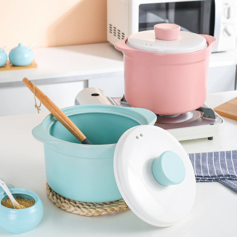 Locaupin Ceramic Stockpot, Stovetop Ceramic Cookware, Soup Pot Stew Pan Casserole Clay Pot Earthen Pot Healthy Stew Pot