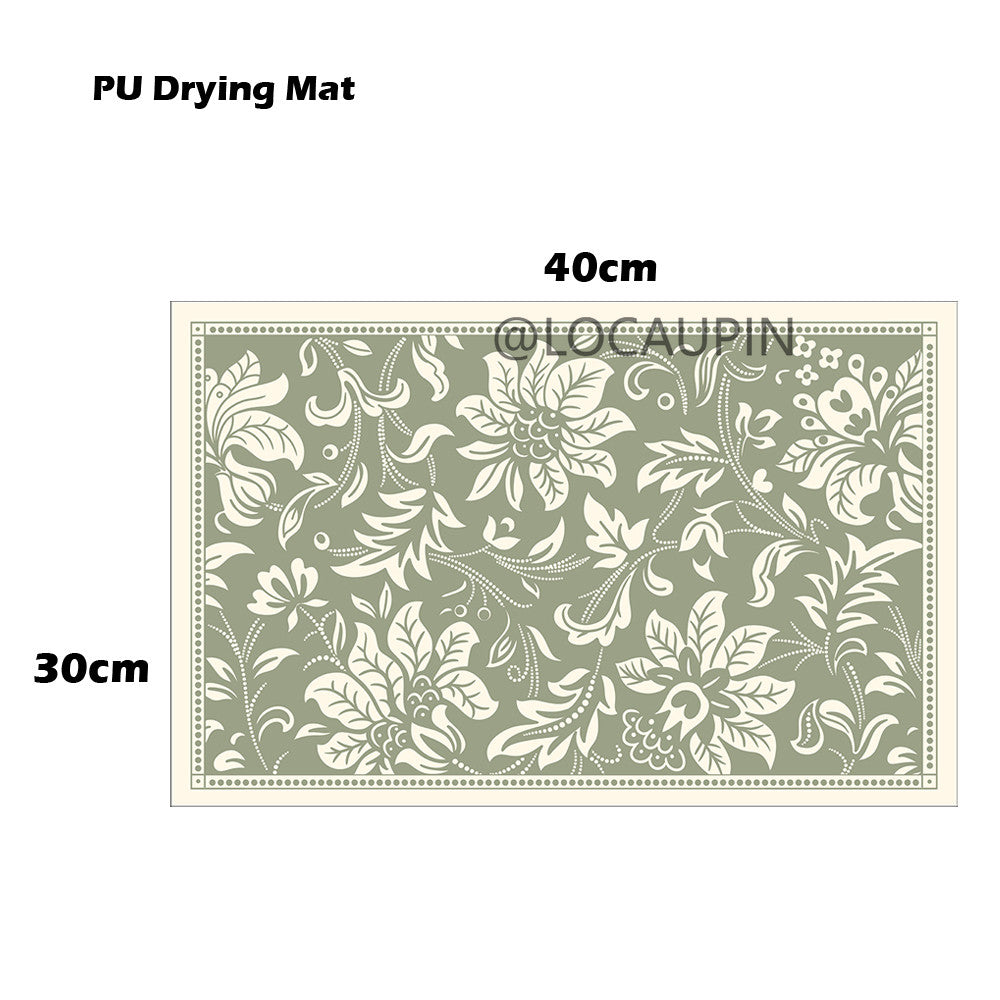 Locaupin PU Leather Dish Drying Mat l Non-Slip l Anti-slip surface l Fast Absorption l Easy to Clean