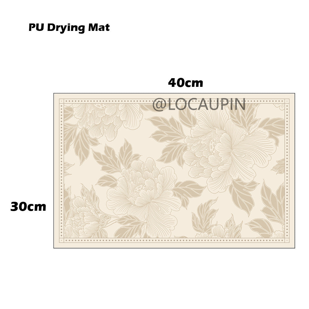 Locaupin PU Leather Dish Drying Mat l Non-Slip l Anti-slip surface l Fast Absorption l Easy to Clean