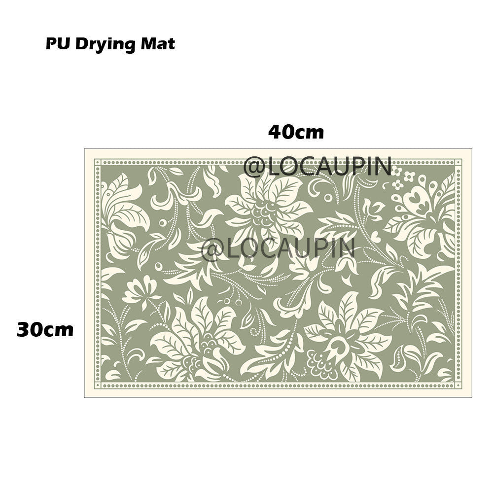 Locaupin PU Leather Dish Drying Mat l Non-Slip l Anti-slip surface l Fast Absorption l Easy to Clean