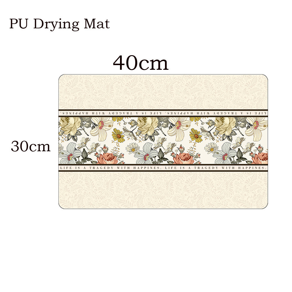 Locaupin PU Leather Dish Drying Mat l Non-Slip l Anti-slip surface l Fast Absorption l Easy to Clean