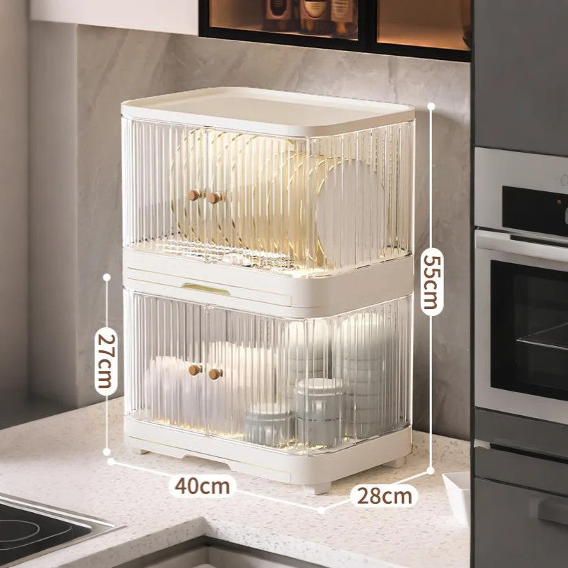 Locaupin Modular Plastic Dish Rack| Storage for Dishes, Cups & Baby Bottles, utensils|With Drain Tray & Rear Ventilation