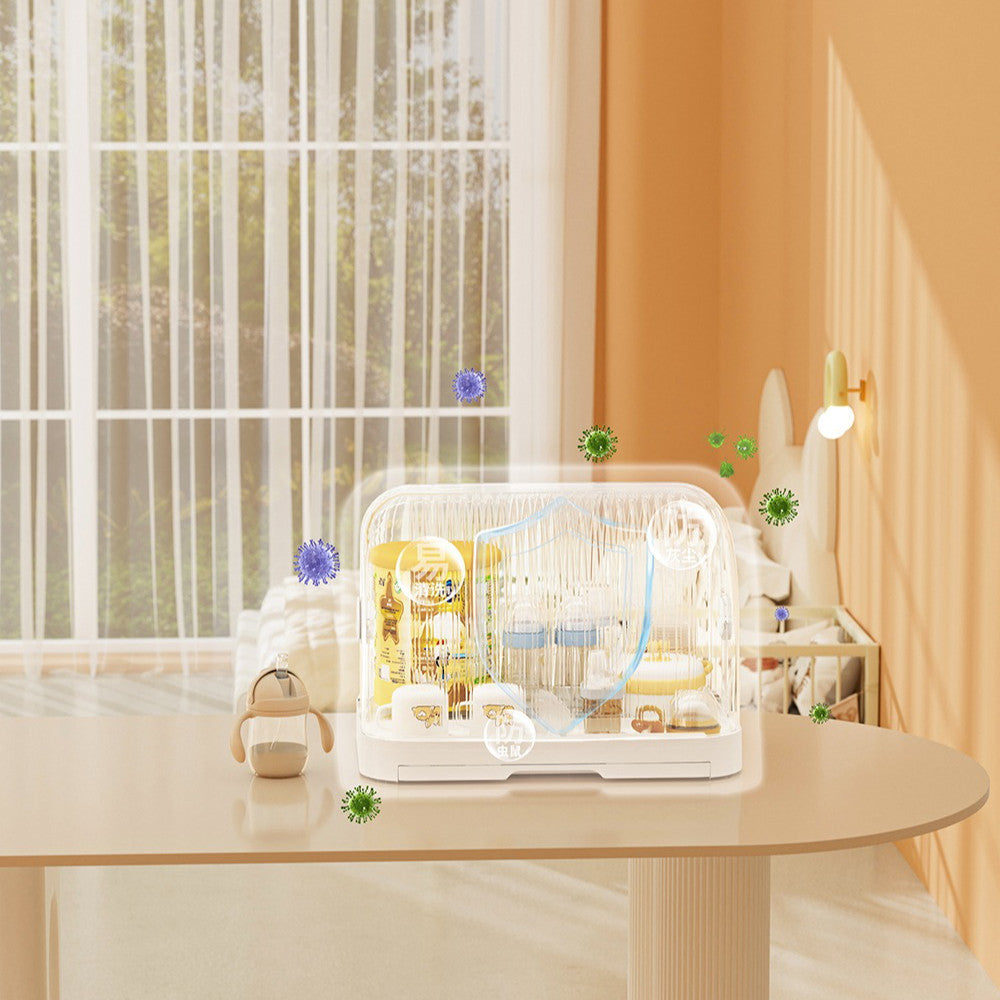 Locaupin Modular Plastic Dish Rack| Storage for Dishes, Cups & Baby Bottles, utensils|With Drain Tray & Rear Ventilation