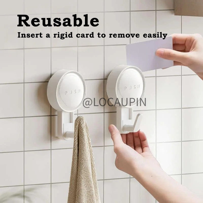 Locaupin Removable Adhesive Hooks,Wall Hooks-Reusable, No-Trace, Tool-Free Installation