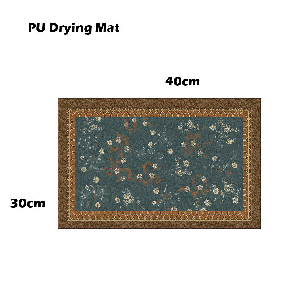 Locaupin PU Leather Dish Drying Mat l Non-Slip l Anti-slip surface l Fast Absorption l Easy to Clean