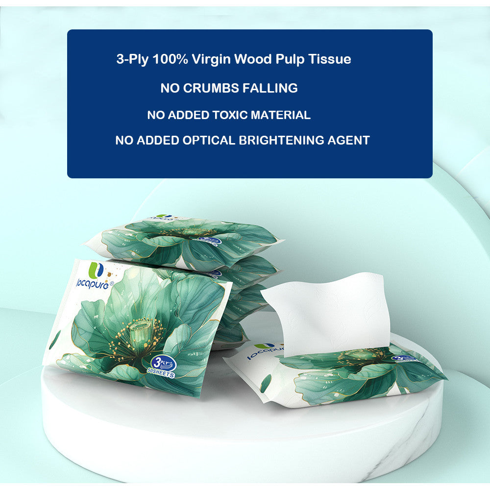Locaupin 6pack 50SHEETS Pocket Tissues Facial Tissues Travel Tissue Packs