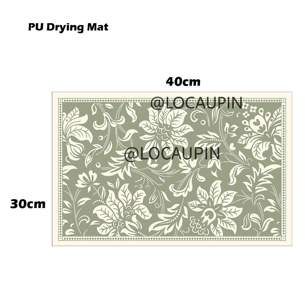 Locaupin PU Leather Dish Drying Mat l Non-Slip l Anti-slip surface l Fast Absorption l Easy to Clean
