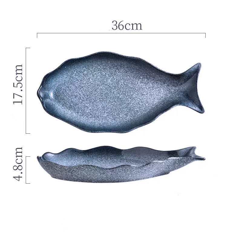 Locaupin Fish Plates Dinner Plates Ceramic Plate Family Dinner Plate Dinnerware Serving Dishes Tableware