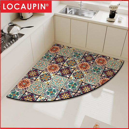 Locaupin Super Absorbent Bath Mat Bathroom Mat Super Absorbent Living Room Floor Mat Rubber Non-Slip Bottom