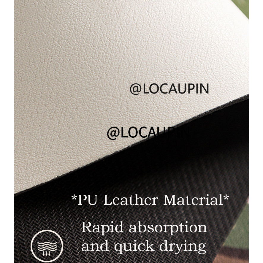 Locaupin PU Leather Dish Drying Mat l Non-Slip l Anti-slip surface l Fast Absorption l Easy to Clean