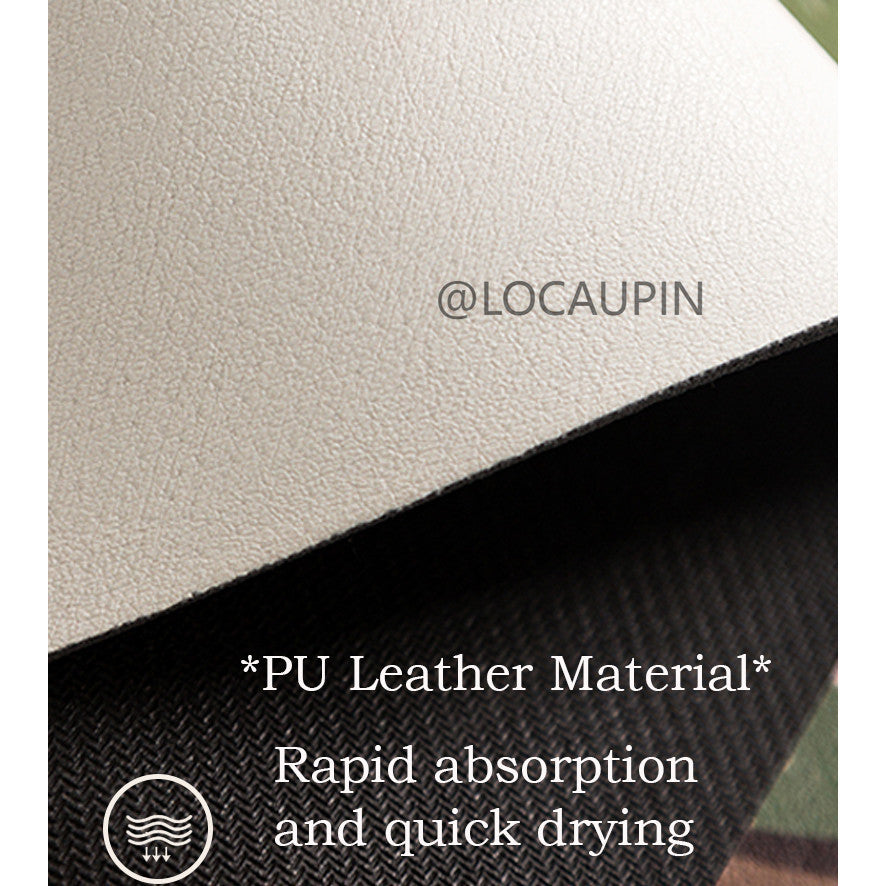 Locaupin PU Leather Dish Drying Mat l Non-Slip l Anti-slip surface l Fast Absorption l Easy to Clean