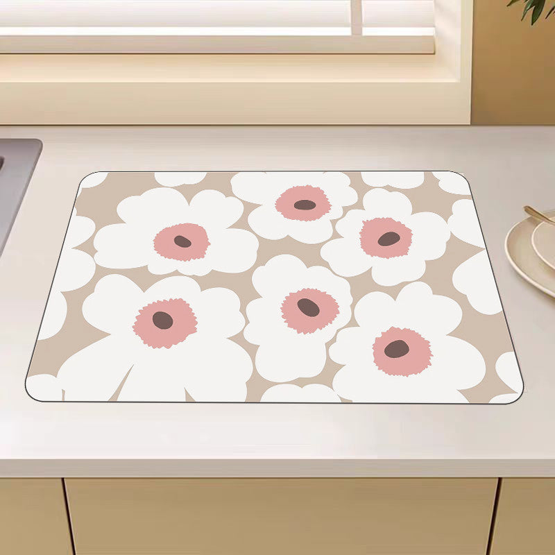 Locaupin PU Leather Dish Drying Mat l Non-Slip l Anti-slip surface l Fast Absorption l Easy to Clean