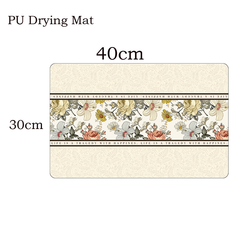 Locaupin PU Leather Dish Drying Mat l Non-Slip l Anti-slip surface l Fast Absorption l Easy to Clean