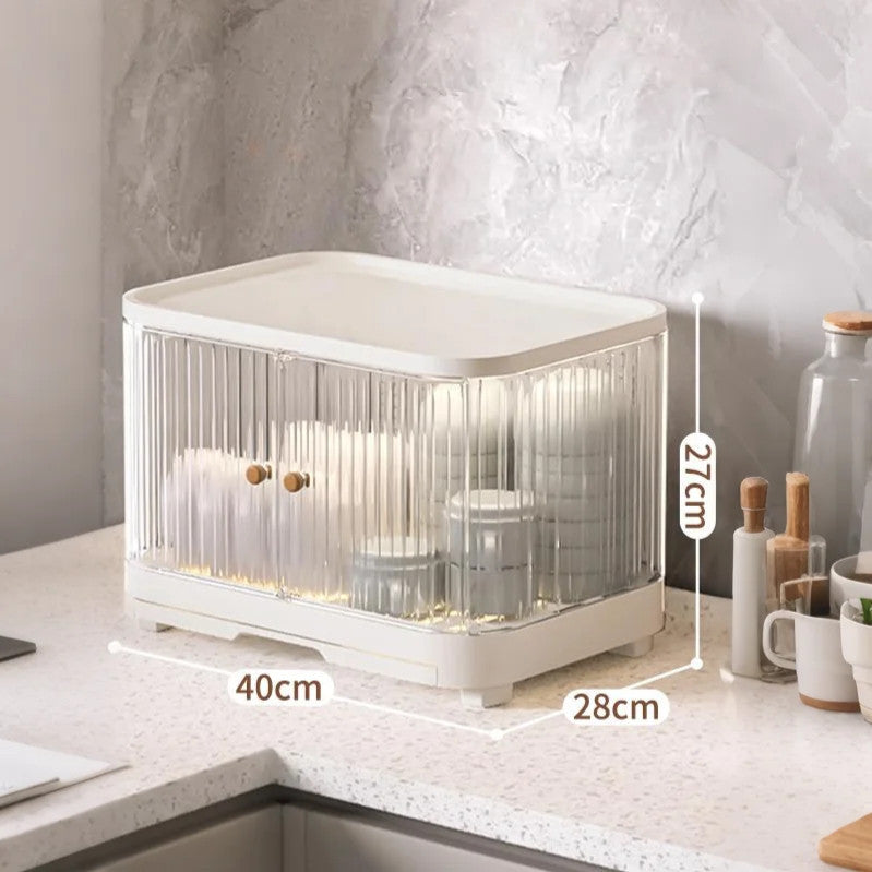 Locaupin Modular Plastic Dish Rack| Storage for Dishes, Cups & Baby Bottles, utensils|With Drain Tray & Rear Ventilation