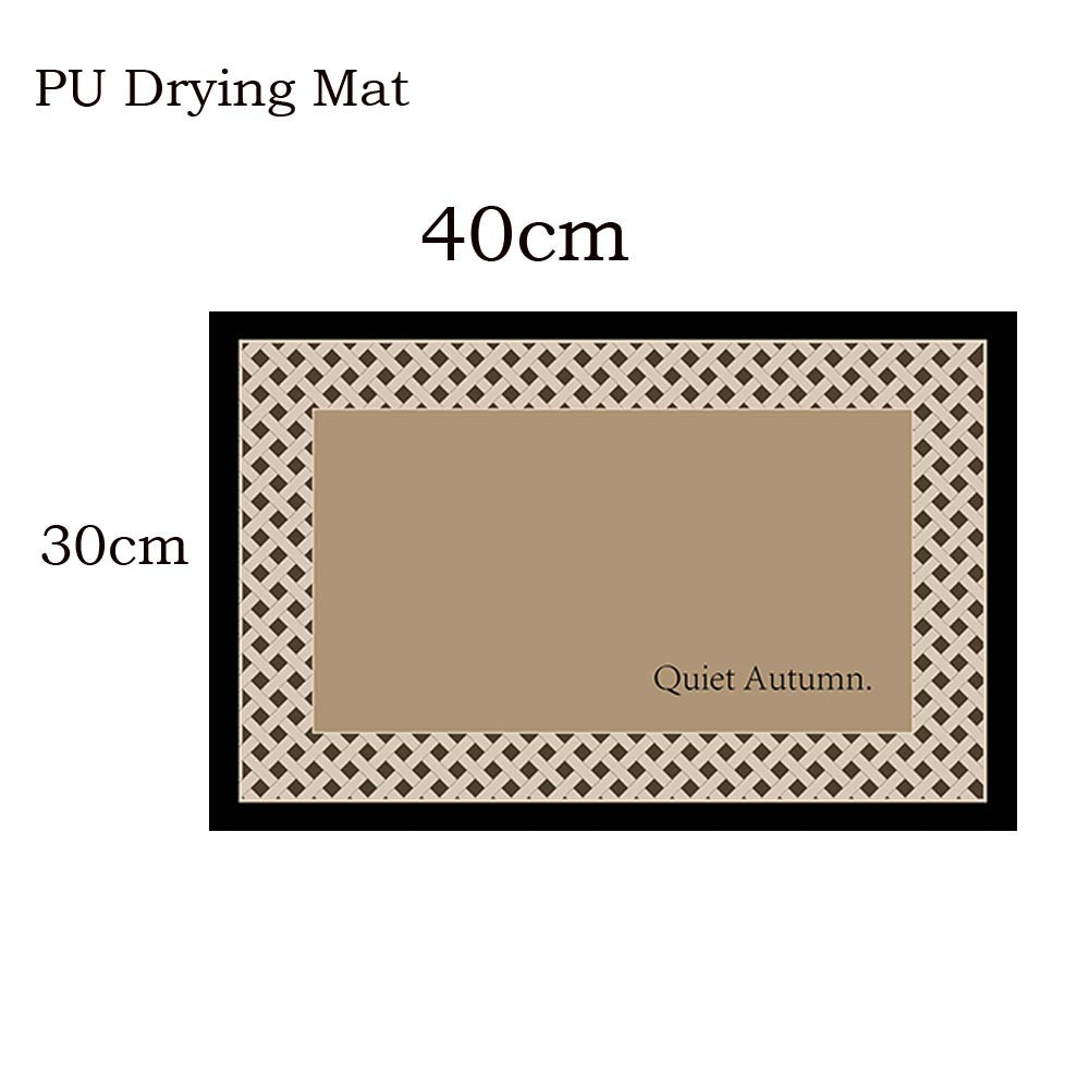 Locaupin PU Leather Dish Drying Mat l Non-Slip l Anti-slip surface l Fast Absorption l Easy to Clean