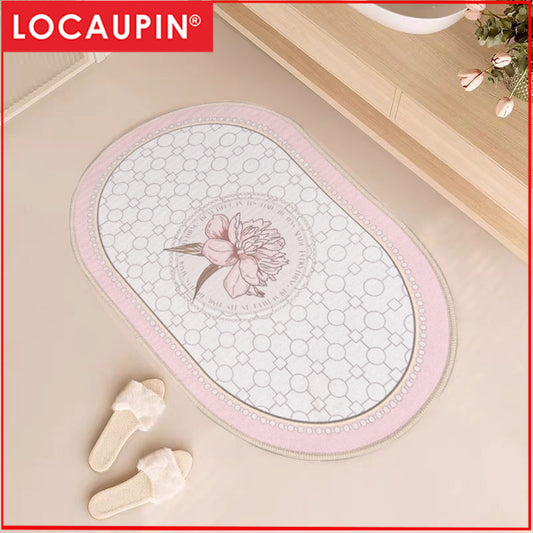 Locaupin Super Absorbent Bath Mat Ultra Absorbent Bathroom Mat for Quick Drying Kitchen Mat