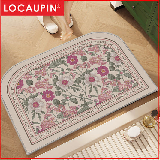 Locaupin Super Absorbent Bath Mat Ultra Absorbent Bathroom Mat for Quick Drying Kitchen Mat