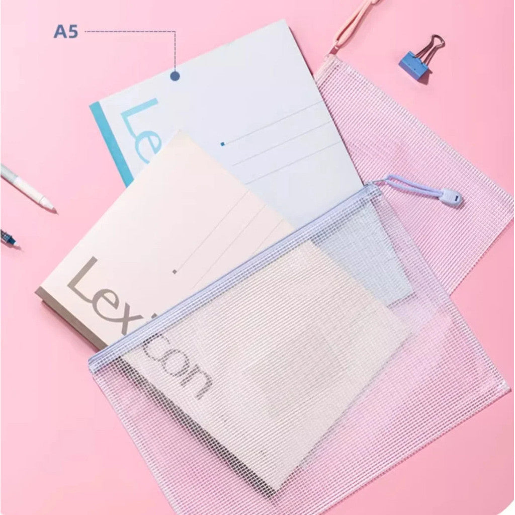 Locaupin 5pcs Document Folder l Waterproof A4 File Pouch for Office & School Use l File Bags l Morandi Color