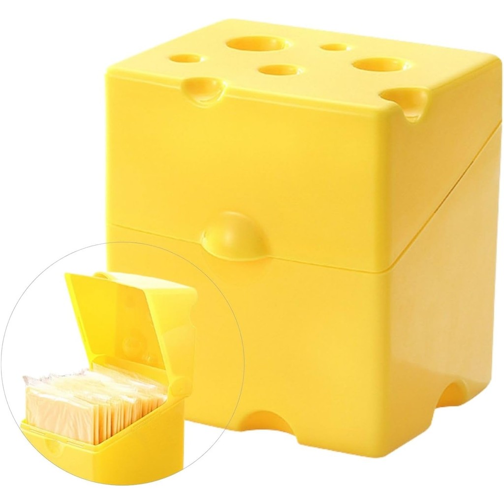 Locaupin Cow Cheese Slice Holder Storage Container For Refrigerator Sliced Shredded Keeper Containers For Fridge