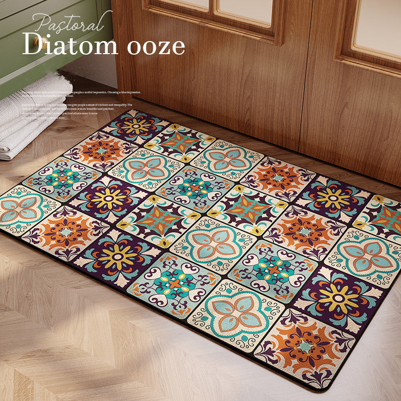 Locaupin Super Absorbent Bath Mat Bathroom Mat Super Absorbent Living Room Floor Mat Rubber Non-Slip Bottom