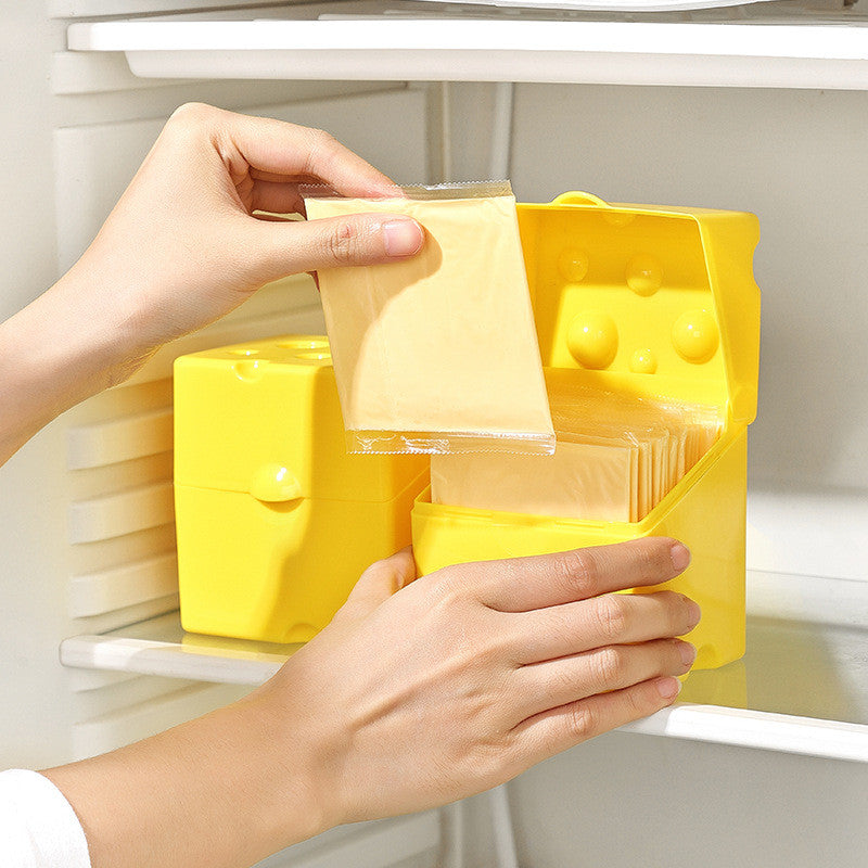 Locaupin Cow Cheese Slice Holder Storage Container For Refrigerator Sliced Shredded Keeper Containers For Fridge