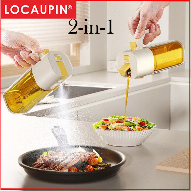 Locaupin 2-in-1 Oil Dispenser Bottle ā Spray or Pour with Gravity-Activated Lid