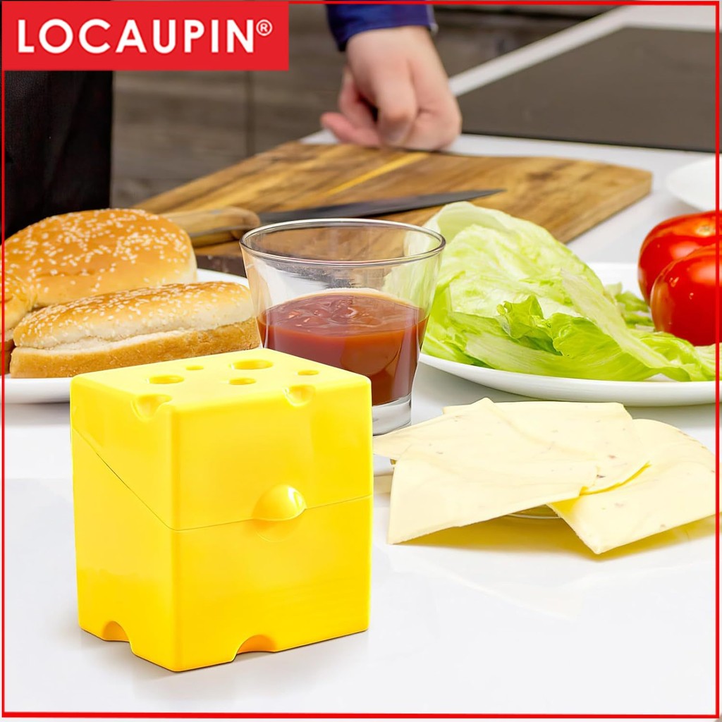 Locaupin Cow Cheese Slice Holder Storage Container For Refrigerator Sliced Shredded Keeper Containers For Fridge