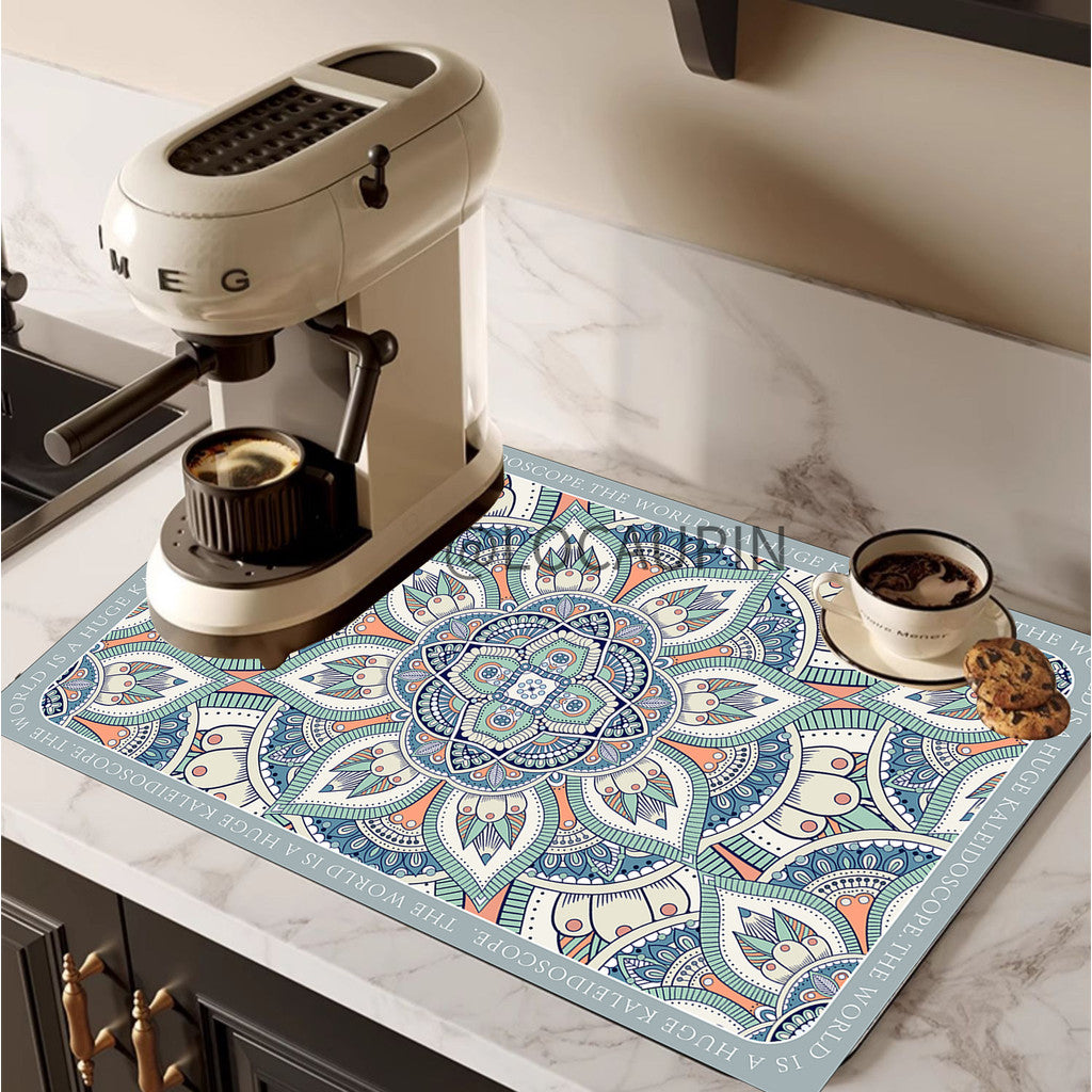 Locaupin PU Leather Dish Drying Mat l Non-Slip l Anti-slip surface l Fast Absorption l Easy to Clean