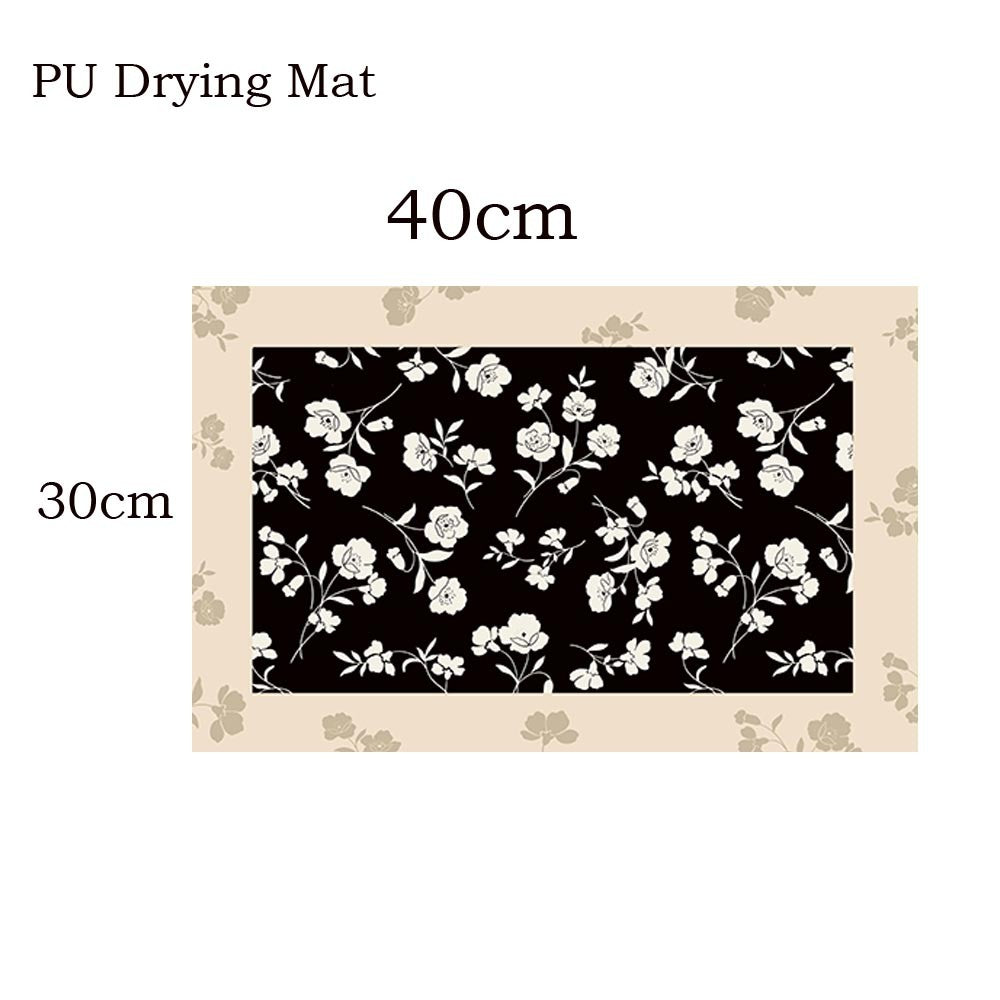 Locaupin PU Leather Dish Drying Mat l Non-Slip l Anti-slip surface l Fast Absorption l Easy to Clean