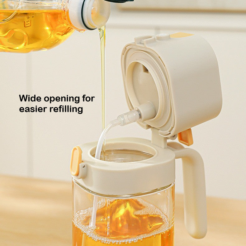 Locaupin 2-in-1 Oil Dispenser Bottle ā Spray or Pour with Gravity-Activated Lid
