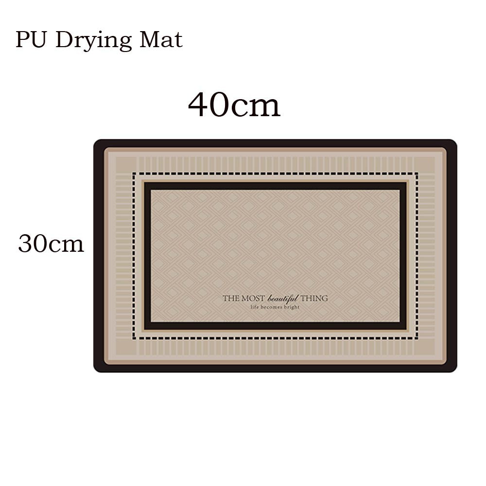 Locaupin PU Leather Dish Drying Mat l Non-Slip l Anti-slip surface l Fast Absorption l Easy to Clean