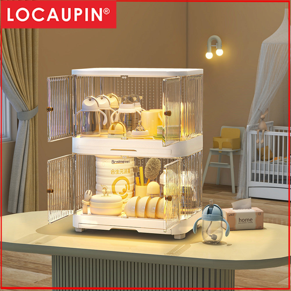 Locaupin Modular Plastic Dish Rack| Storage for Dishes, Cups & Baby Bottles, utensils|With Drain Tray & Rear Ventilation
