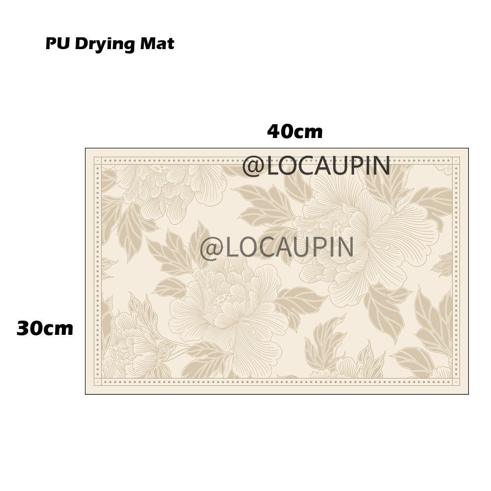 Locaupin PU Leather Dish Drying Mat l Non-Slip l Anti-slip surface l Fast Absorption l Easy to Clean