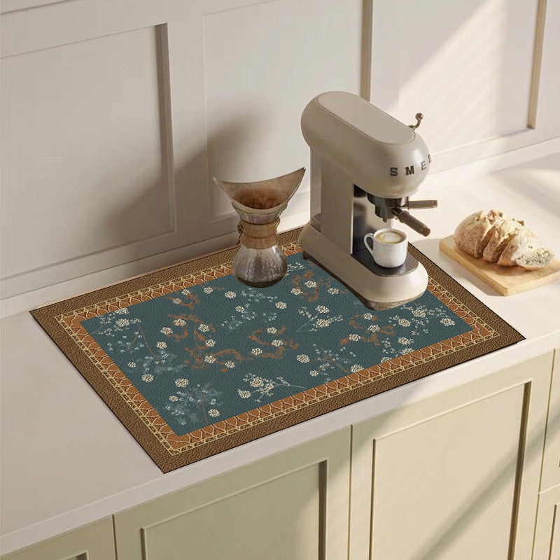 Locaupin PU Leather Dish Drying Mat l Non-Slip l Anti-slip surface l Fast Absorption l Easy to Clean