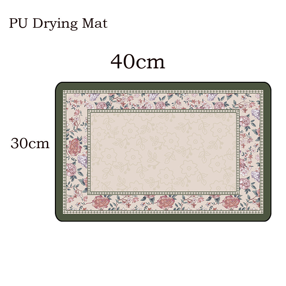 Locaupin PU Leather Dish Drying Mat l Non-Slip l Anti-slip surface l Fast Absorption l Easy to Clean