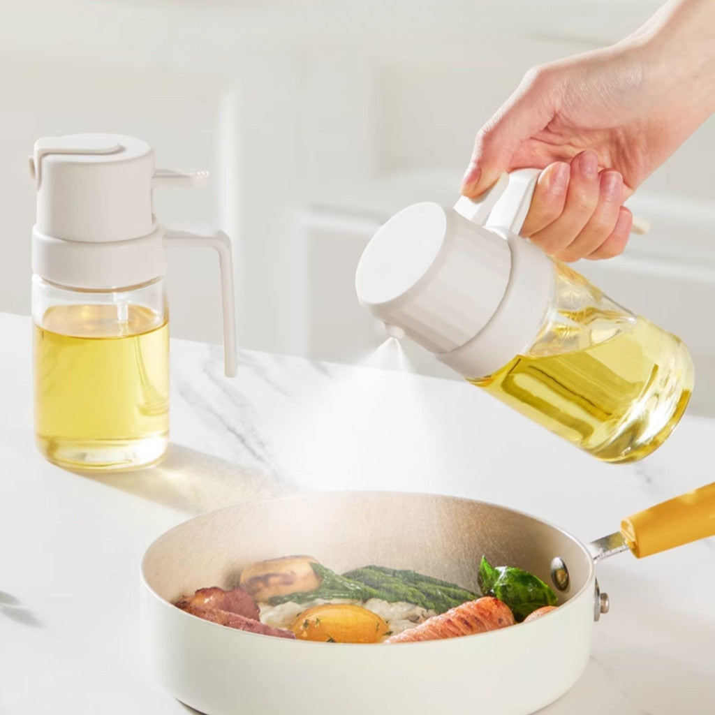 Locaupin 2-in-1 Oil Dispenser Bottle ā Spray or Pour with Gravity-Activated Lid