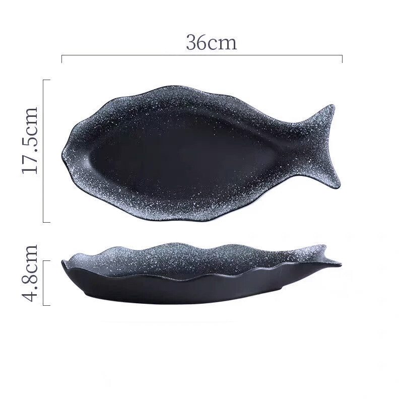Locaupin Fish Plates Dinner Plates Ceramic Plate Family Dinner Plate Dinnerware Serving Dishes Tableware