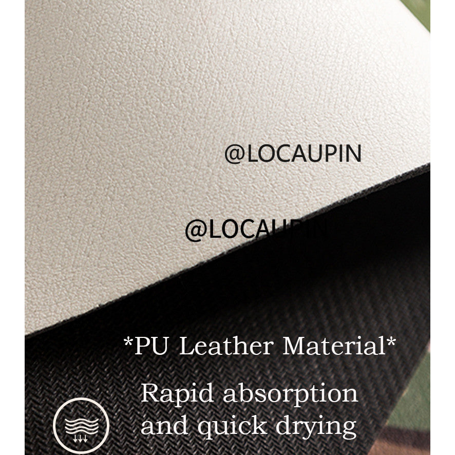 Locaupin PU Leather Dish Drying Mat l Non-Slip l Anti-slip surface l Fast Absorption l Easy to Clean