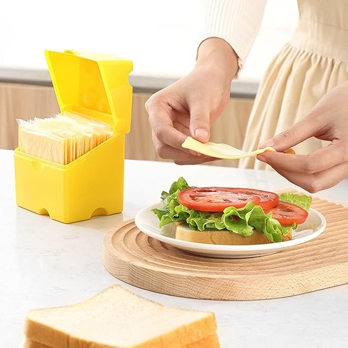 Locaupin Cow Cheese Slice Holder Storage Container For Refrigerator Sliced Shredded Keeper Containers For Fridge