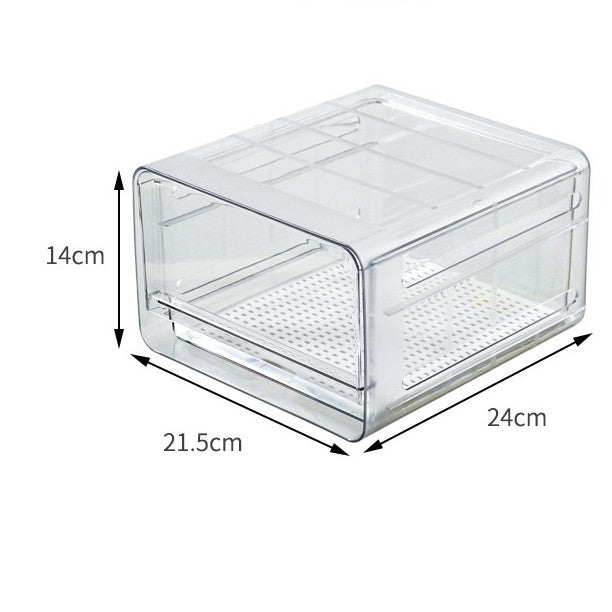 Locaupin Drawer Stackable Pantry Cabinet Refrigerator Freezer Food Container Fruit Container Organizer