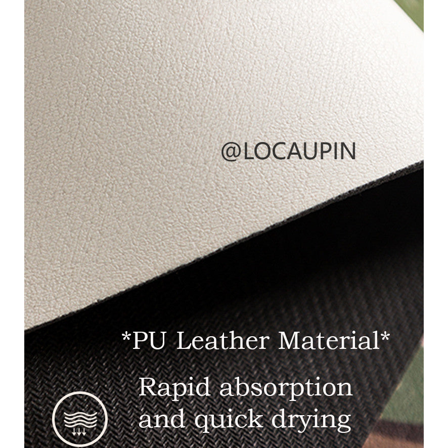 Locaupin PU Leather Dish Drying Mat l Non-Slip l Anti-slip surface l Fast Absorption l Easy to Clean