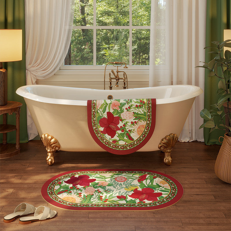 Locaupin Super Absorbent Living Room Floor Mat Soft and Plush Bathroom Mat with Non-Slip Bottom