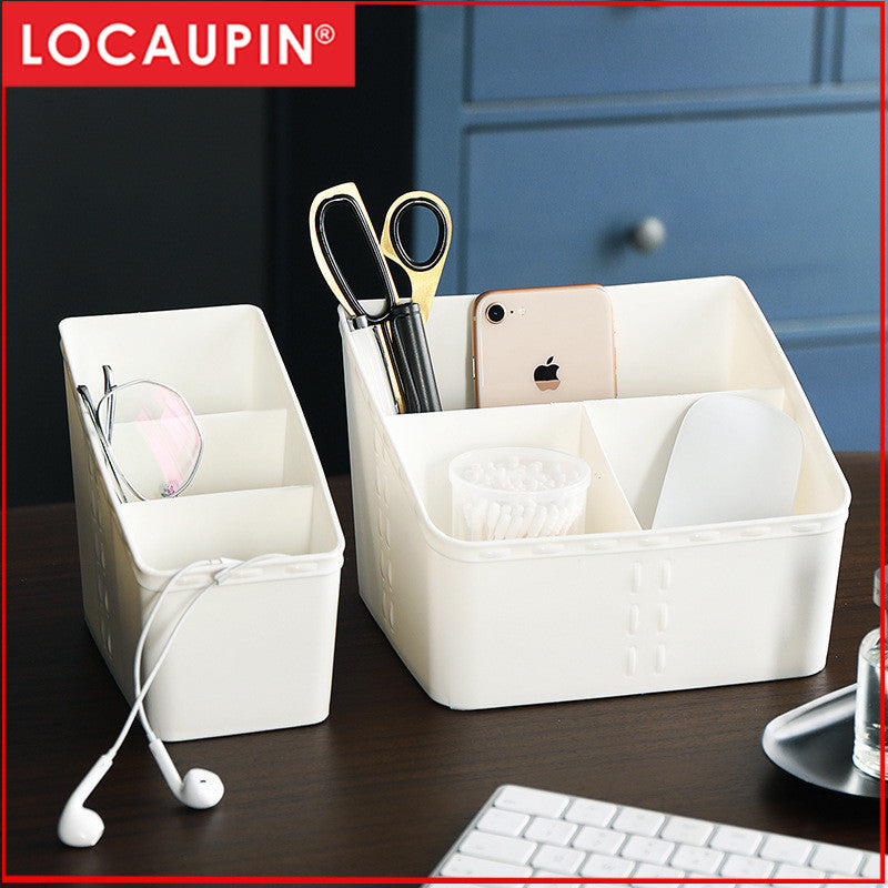Locaupin Plastic Remote Control Holder, Storage Basket,Cosmetic Storage Organizer,Stationery Storage,Desk Organizers