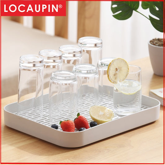 Locaupin Drain Board Double Layer Kitchen Drain Shelf Sink Detachable Draining Rack Tray Fit for Dish Bowl,Vegetable