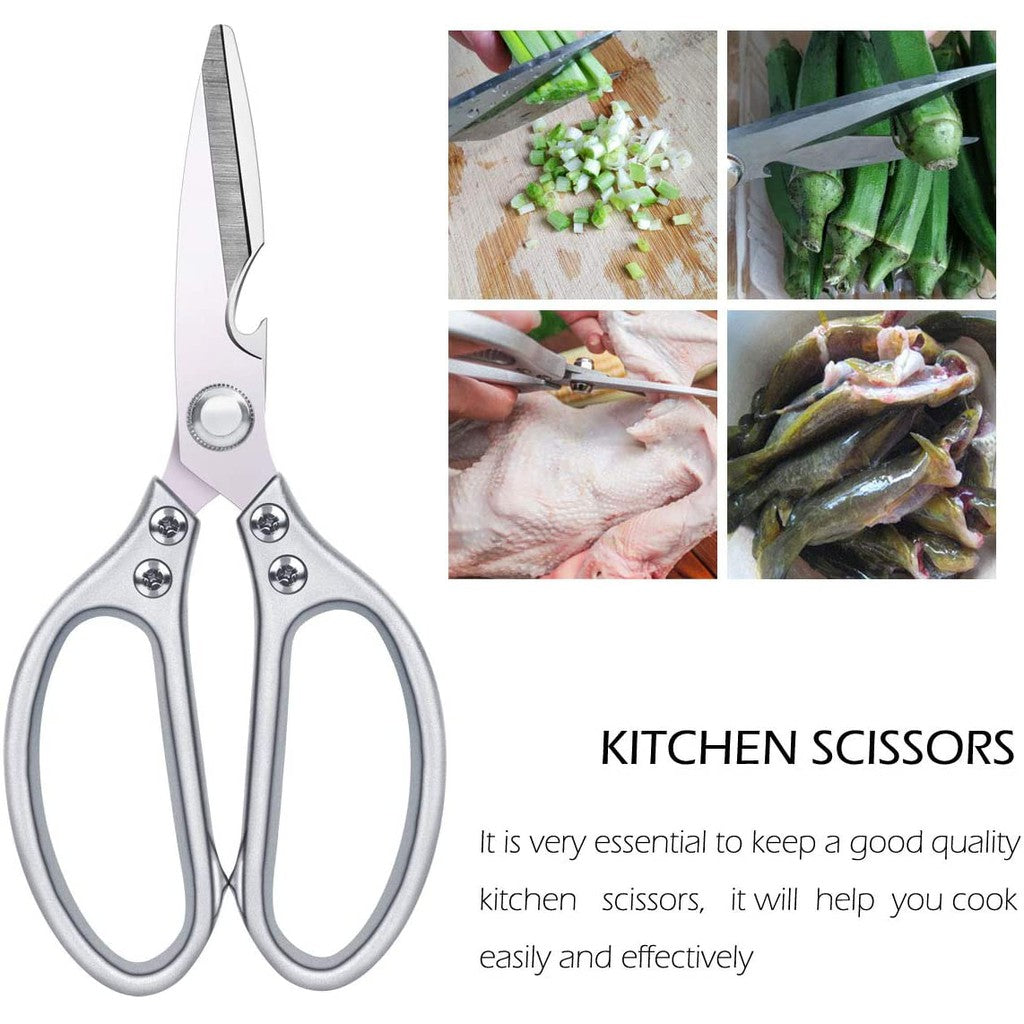 Locaupin Shears Scissors Heavy Duty for Kitchen Use Cutting Chicken Bones Poultry Made of Stainless Steel