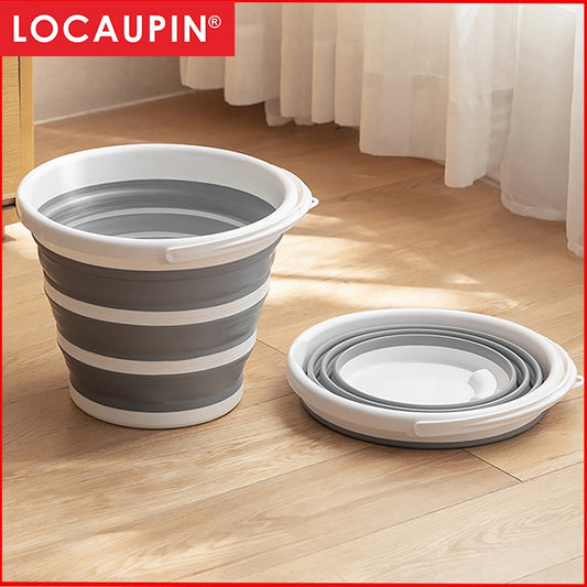 Locaupin Collapsible Bucket Portable Folding Water Container for Hiking, Backpacking, Camping and Outdoor Survival